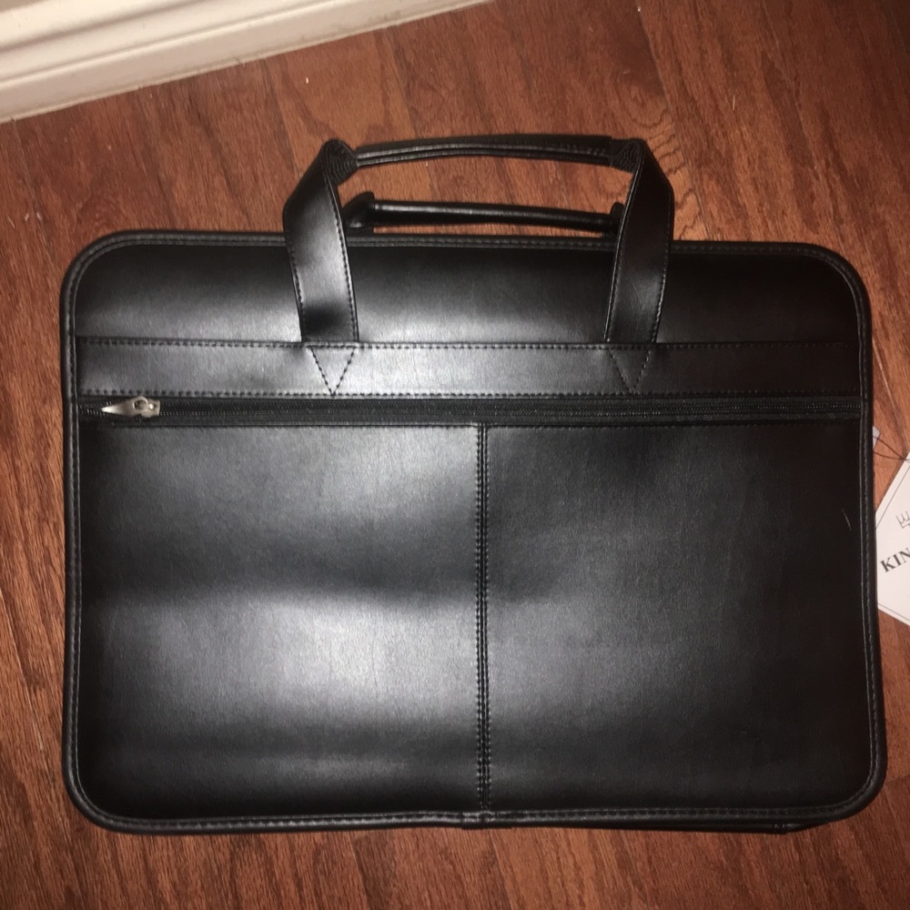 Black leather briefcase new